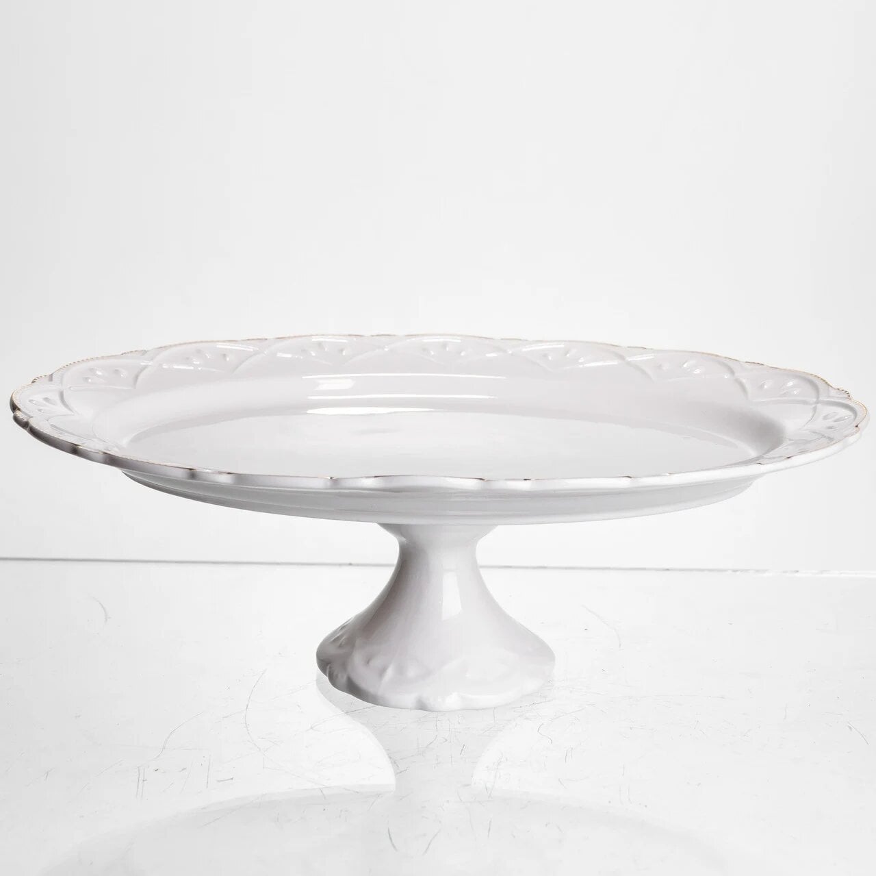 Блюдо на ножке фарфоровое Yiwu Pearl 25,5 см (120-YH-HG050)