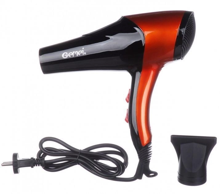 Фен GEMEI GM-1766 2,6 кВт АС Оранжевый - фото 4 Фен GEMEI GM-1766 2,6 кВт АС Оранжевый - фото 4