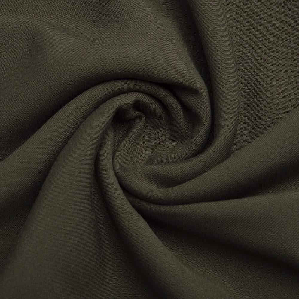 Тканина віскоза плательна штапель Дороті Темний хакі (25299)