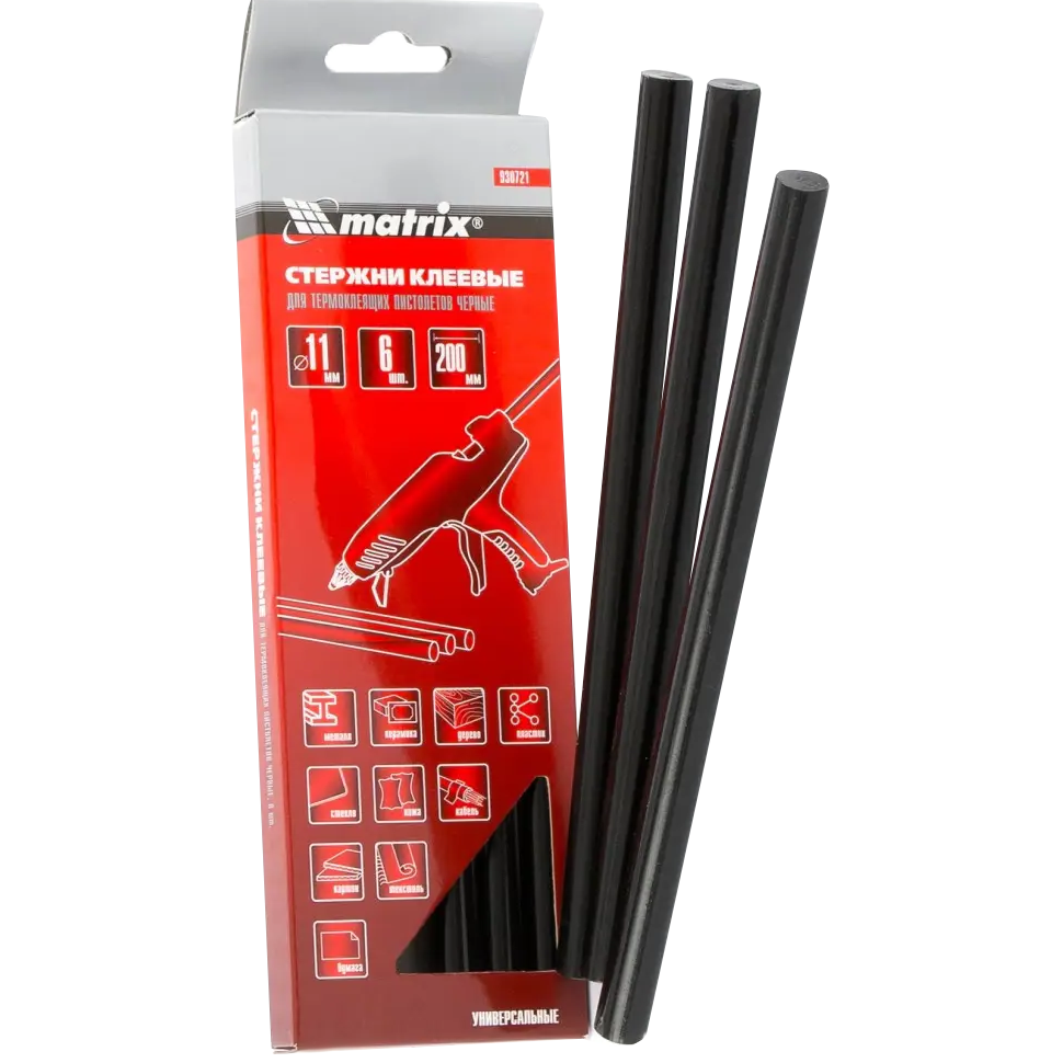 Стержни клеевые 11х200 мм 12 шт. Черный (4189)