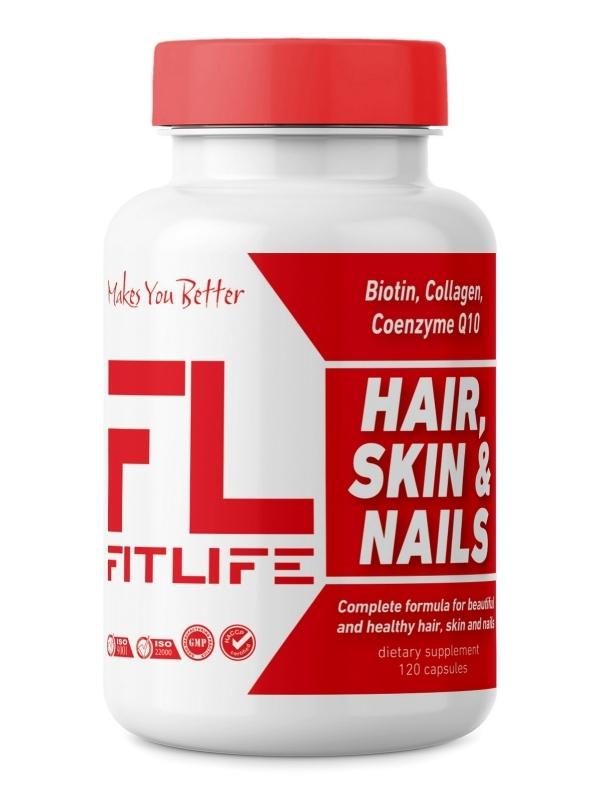 Витамины для волос кожи и ногтей FitLife Hair Skin & Nails 120 капсул
