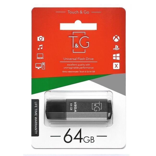 Флешка USB T&G Vega 64 GB Серый (1283)