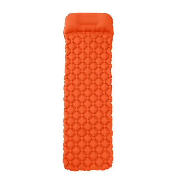 Коврик надувной из TPU с подушкой 190х55х3 см Оранжевый (SJ-0084O) - фото 1