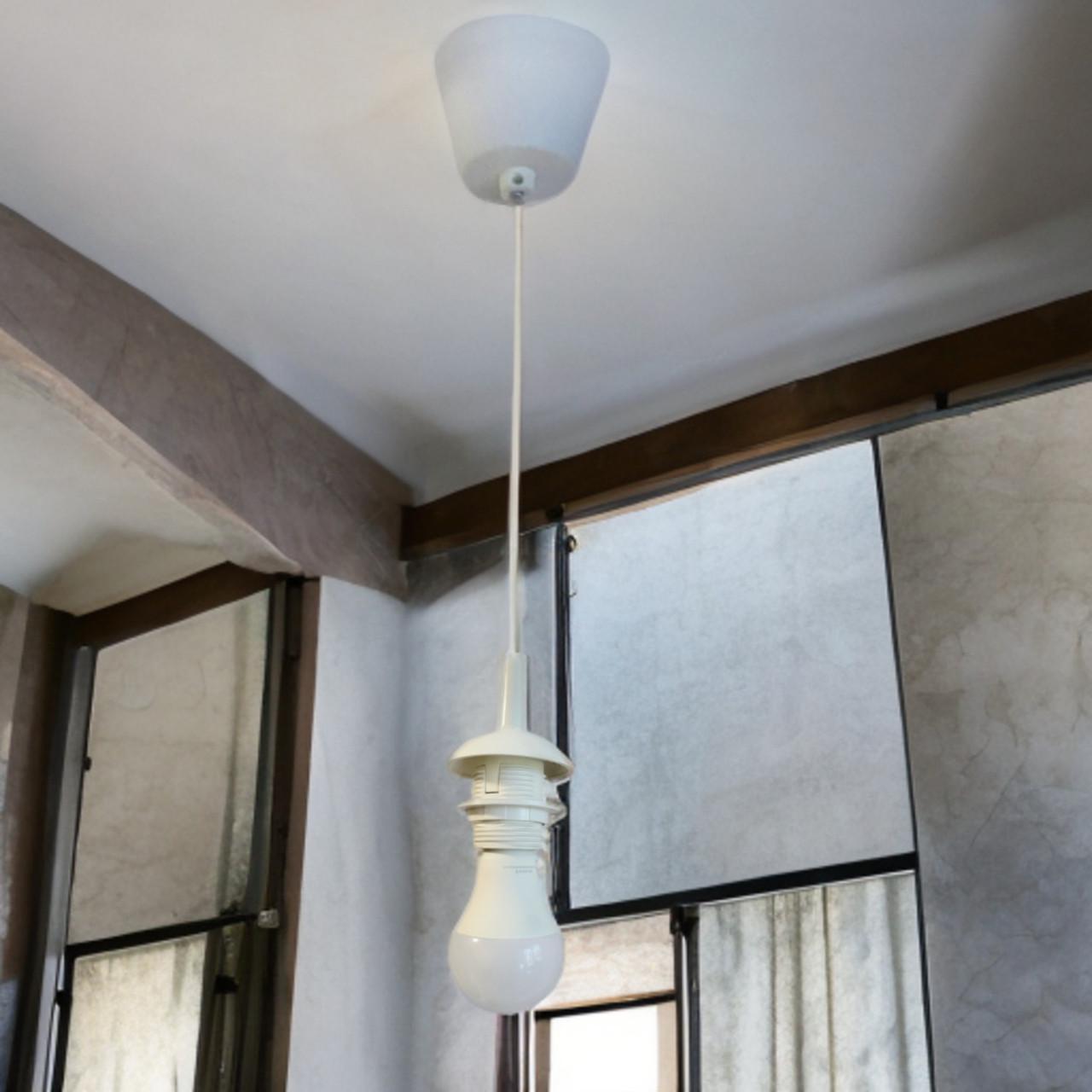 Підвісний світильник Лофт з LED-лампою провід 1 м E27 220В 10W Білий (26161269) - фото 7