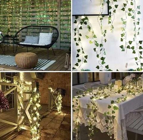 Плющ искусственный декоративный для отделки интерьера с LED-подсветкой 25 м Зеленый - фото 7 Плющ искусственный декоративный для отделки интерьера с LED-подсветкой 25 м Зеленый - фото 7