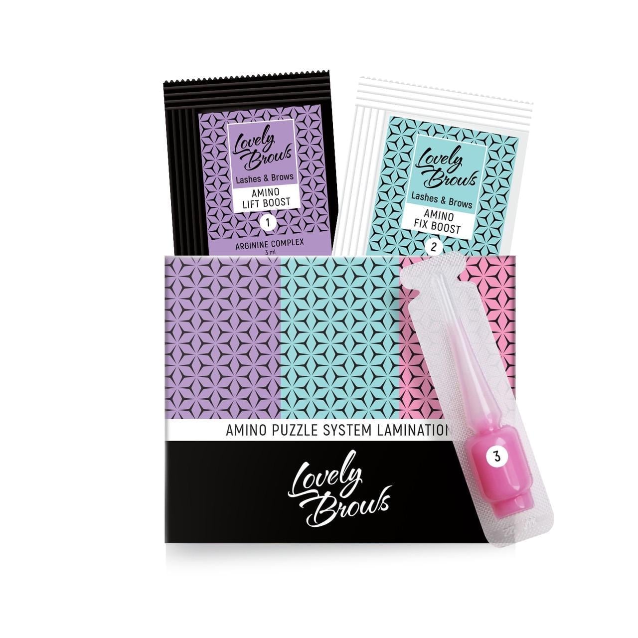Набір складників Lovely Brows MINI set Amino Puzzle System Lamination (011010)