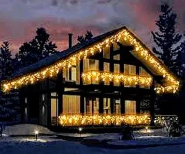 Гірлянда бахрома вулична 280 LED 10 м Чорний дріт/Жовтий (8794) - фото 4