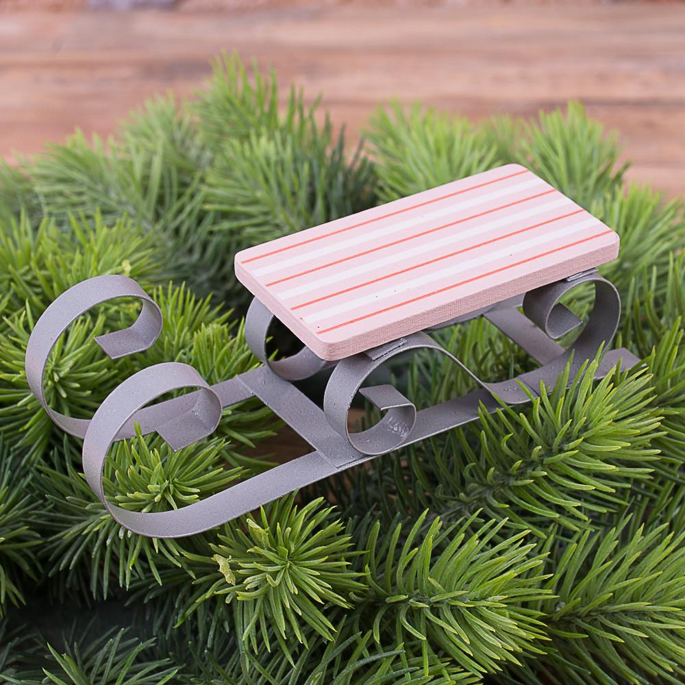 Статуэтка санки с металическими лыжами Розово-сиреневый (4860-3)