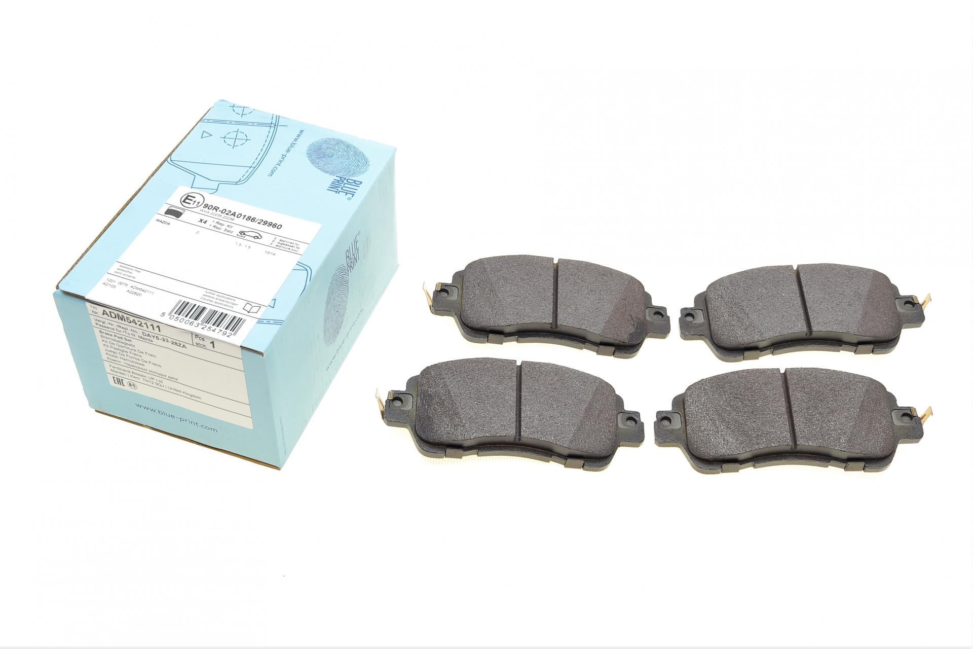 Колодки тормозные передние BLUE PRINT Mazda 2 1.5 14- (ADM542111 BLUE PRINT)