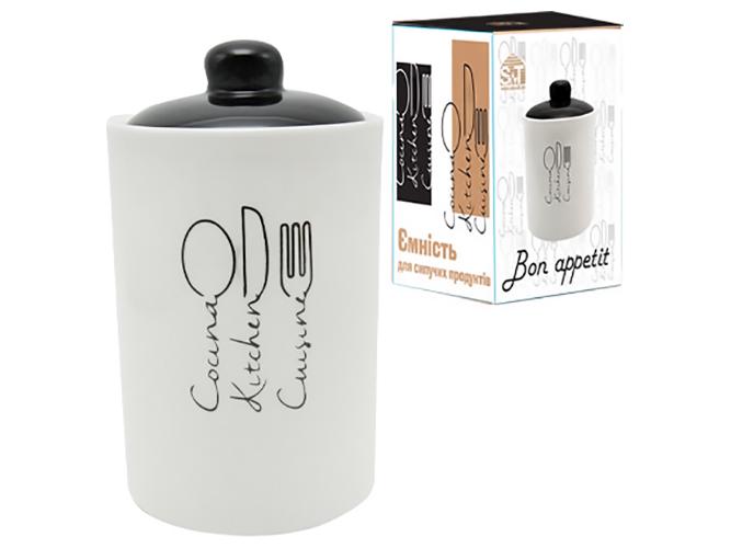 Емкость для сыпучих продуктов Bon appetit керамическая 950 мл (MSN-700-10-17)