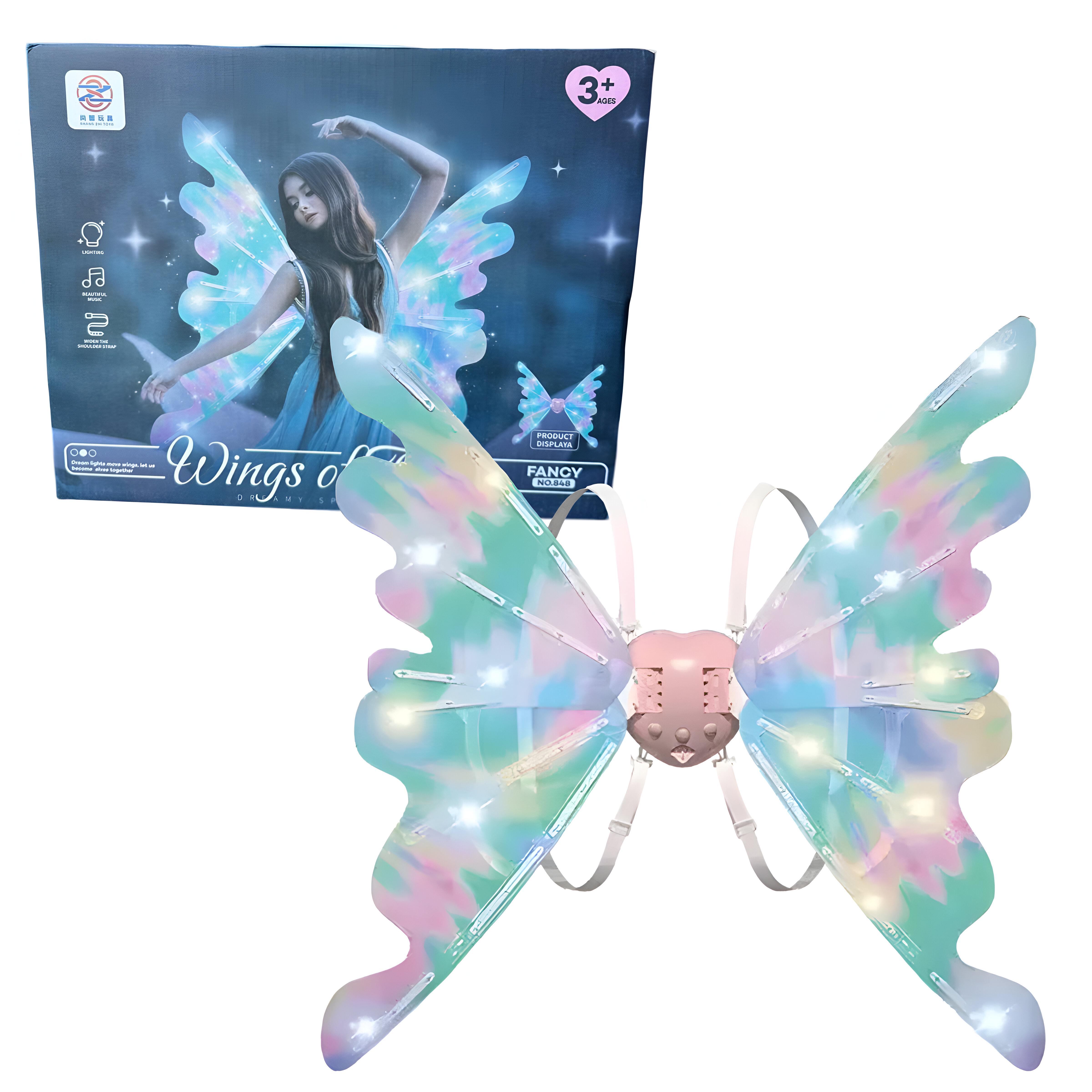 Крылья феи-бабочки музыкой и светом Бирюзовый (FANCY842) - фото 2 Крылья феи-бабочки музыкой и светом Бирюзовый (FANCY842) - фото 2