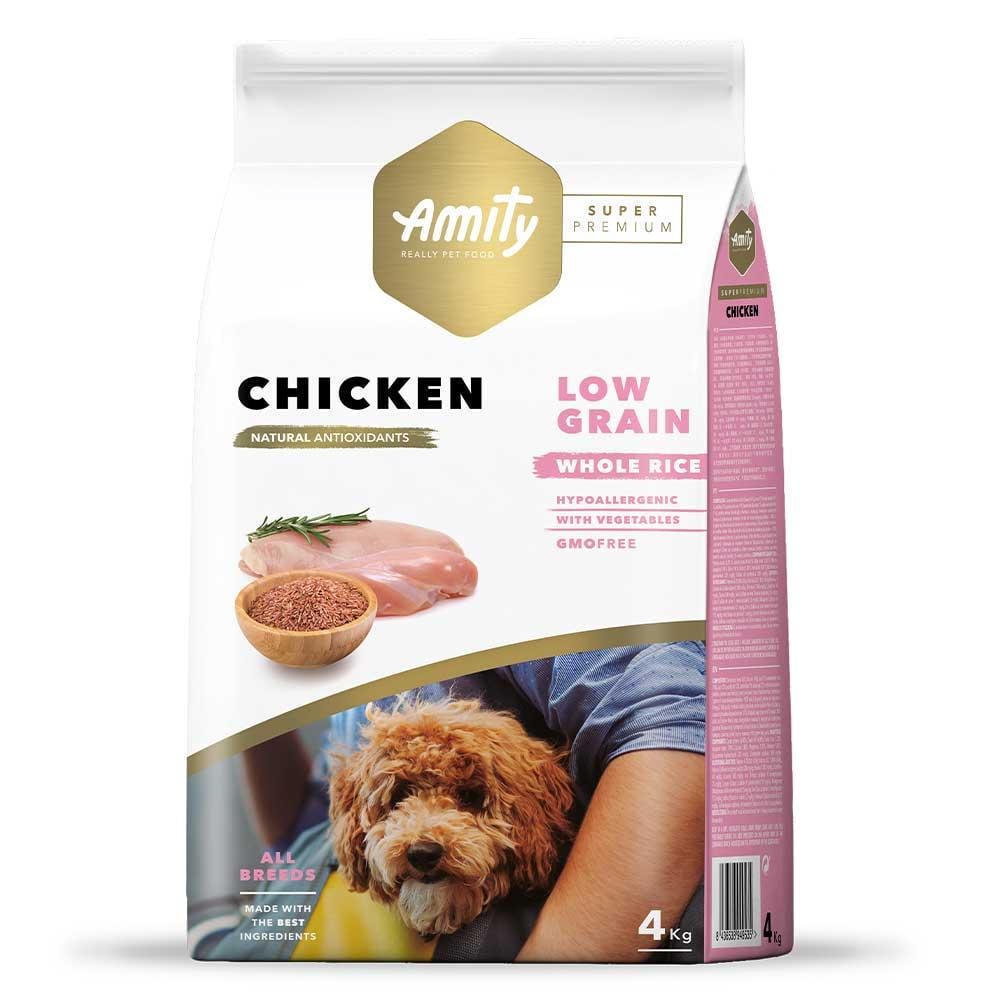 Корм низькозерновий для собак AMITY Super Premium Chicken з куркою та рисом 4 кг (1630222780) - фото 1