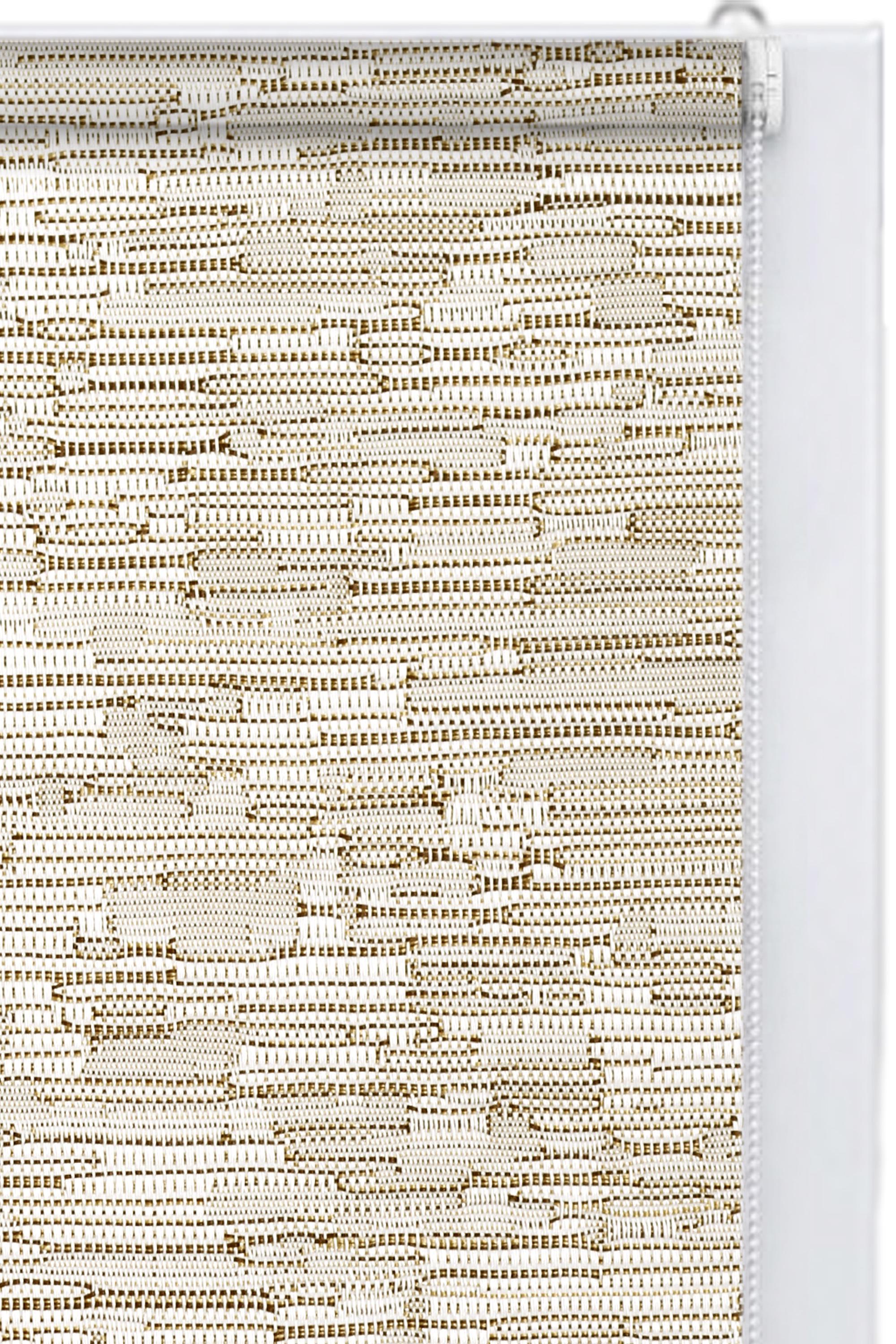 Роллета тканевая блэкаут 57,5х150 см Капучино с-3001/Мн-19 Белый