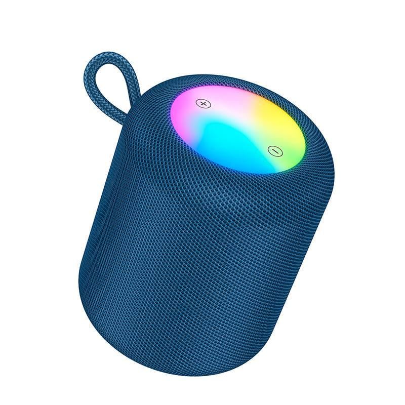 Портативная колонка Bluetooth Hoco HC30 1800 мАч RGB свет Синий (633166)