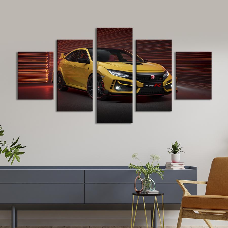 Картина на холсте Honda Civic Type R нового поколения 162x80 см (1329-52)