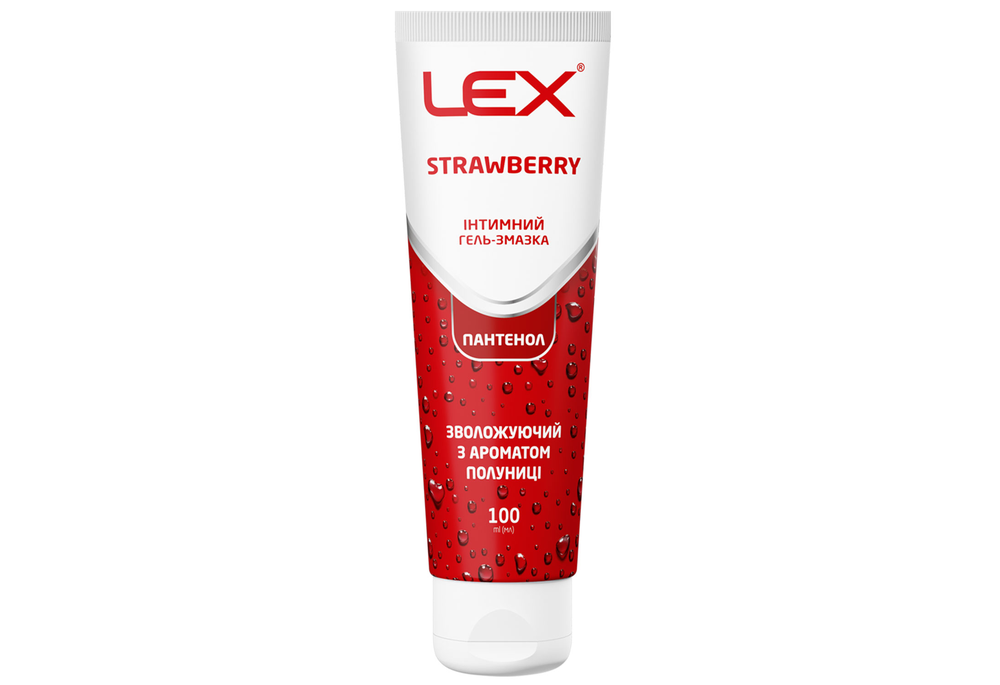 Интимный гель-смазка увлажняющий LEX Strawberry аромат клубники 100 мл (COM05765)