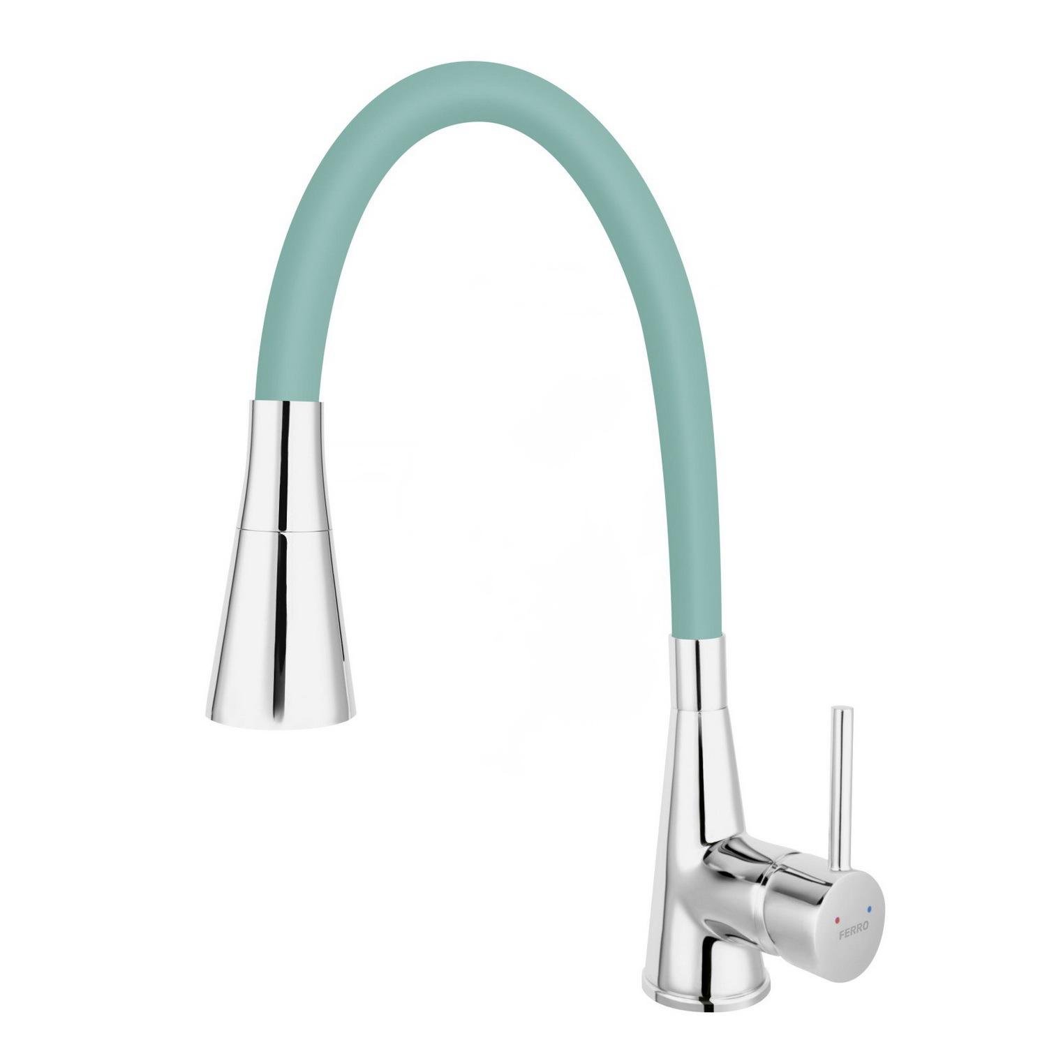 Смеситель для кухни Ferro Zumba II BZA42M с гибким изливом Зеленый (174780)