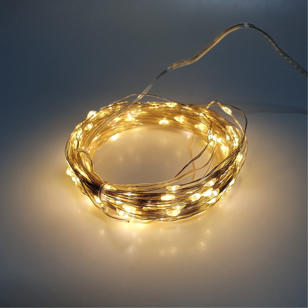 Гирлянда новогодняя роса LED на елку с теплым свечением 20 м (DJM-20)