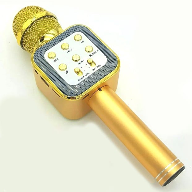 Бездротовий портативний Bluetooth мікрофон караоке Wster WS-1818 Gold - фото 2