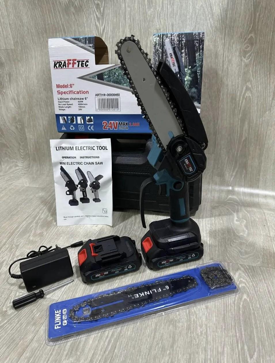 Пила цепная аккумуляторная Domotek 48V 6 дюймов Черный (30483953) - фото 5 Пила цепная аккумуляторная Domotek 48V 6 дюймов Черный (30483953) - фото 5