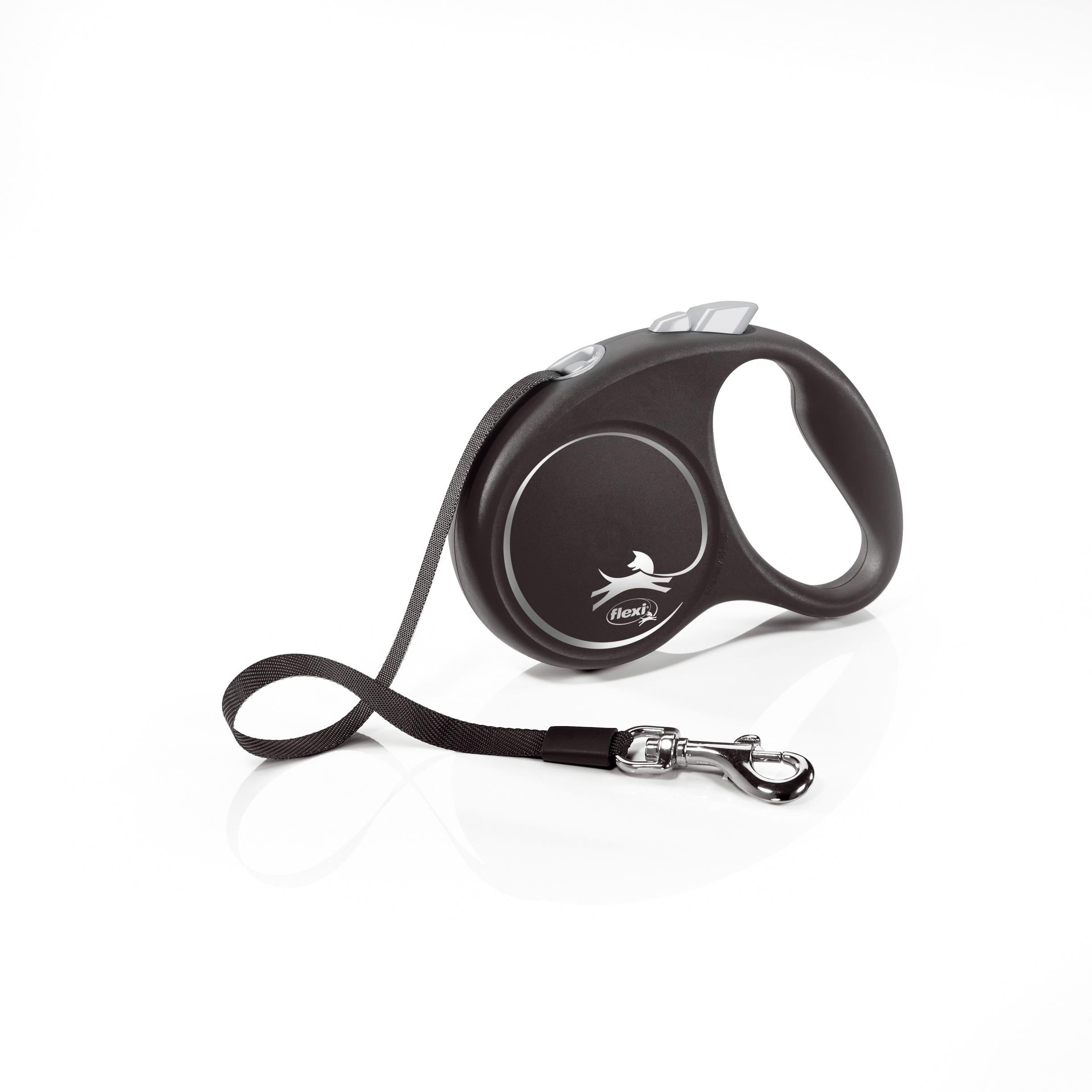 Поводок-рулетка Flexi с лентой Black Design S 5 м 15 кг Черный
