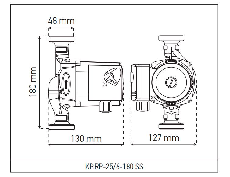 Насос рециркуляционный KOER KP.RP-25/6-180 SS 93 Вт H 6 Q 55 л/мин (OL-KP2795) - фото 2 Насос рециркуляционный KOER KP.RP-25/6-180 SS 93 Вт H 6 Q 55 л/мин (OL-KP2795) - фото 2