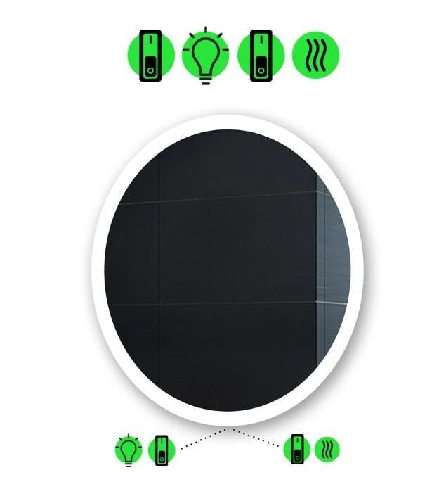 Зеркало с LED подсветкой Amor с подогревом и двумя механическими включателями 70x70 см (Amor46) Зеркало с LED подсветкой Amor с подогревом и двумя механическими включателями 70x70 см (Amor46)