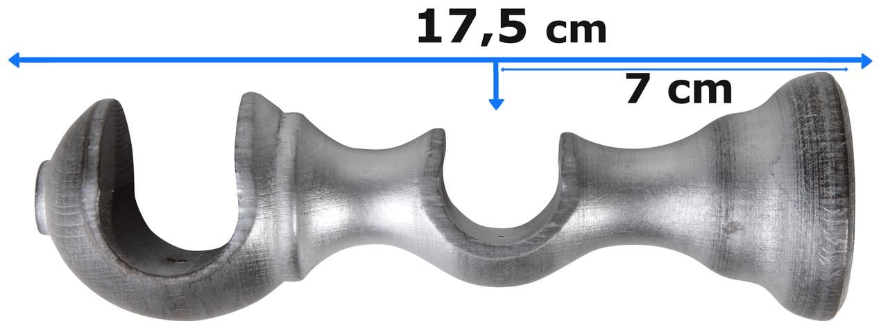 Карниз Mardom дерев'яний Коліна гладкий 28/25 мм 160 см Чорно-срібний - фото 4