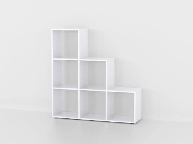 Стеллаж лесенка для дома на 6 ячеек Белый (Р39) - фото 1 Стеллаж лесенка для дома на 6 ячеек Белый (Р39) - фото 1