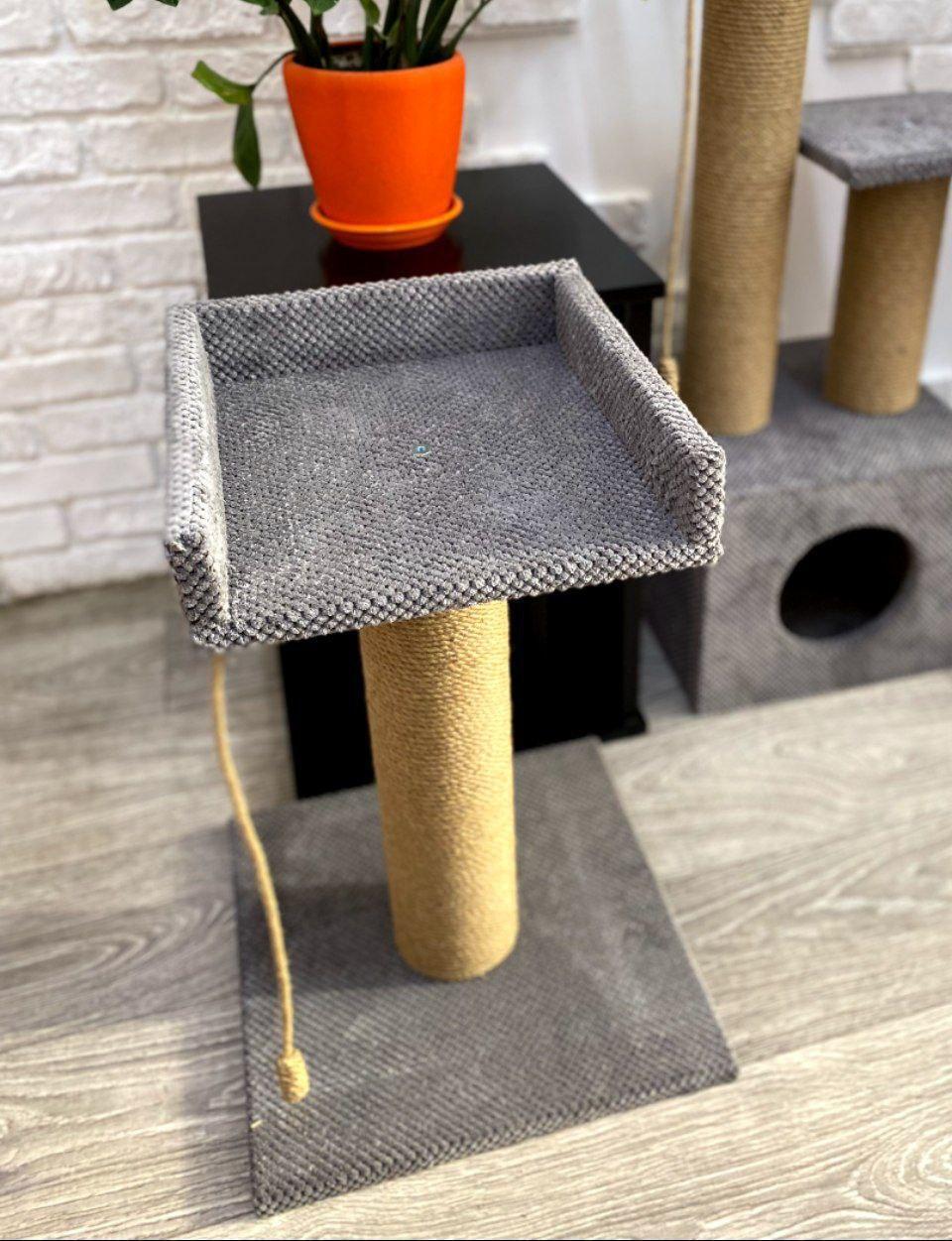 Когтеточка с лежанкой 61х40х40 см Серый (21706930) - фото 3 Когтеточка с лежанкой 61х40х40 см Серый (21706930) - фото 3