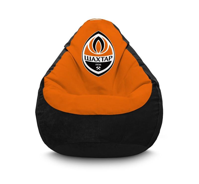 Кресло мешок iPuff Football Шахтер Флок XXXL 100х135 см Черный