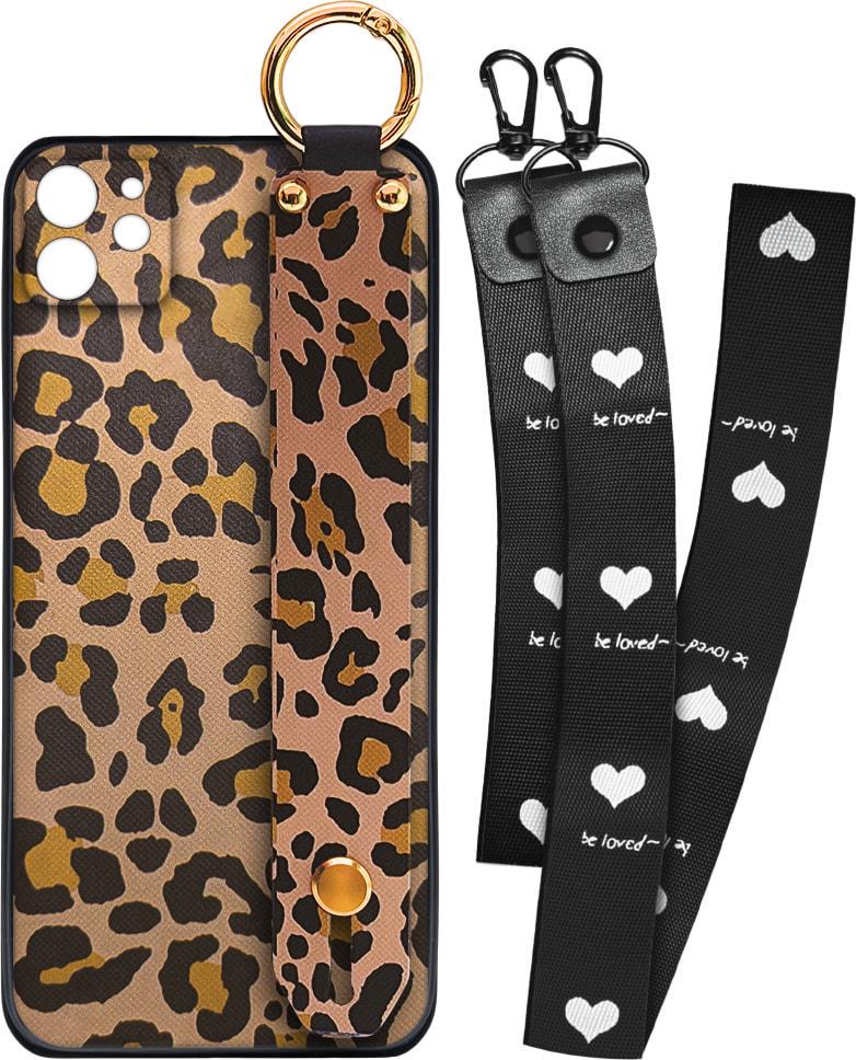 Чехол SHLab iPhone 11 Leopard + два ремешка с карабином (31857)