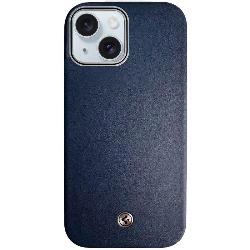 Противоударный чехол PC+Leather SGP with MagSafe для Apple iPhone 15 (6.1") Blue