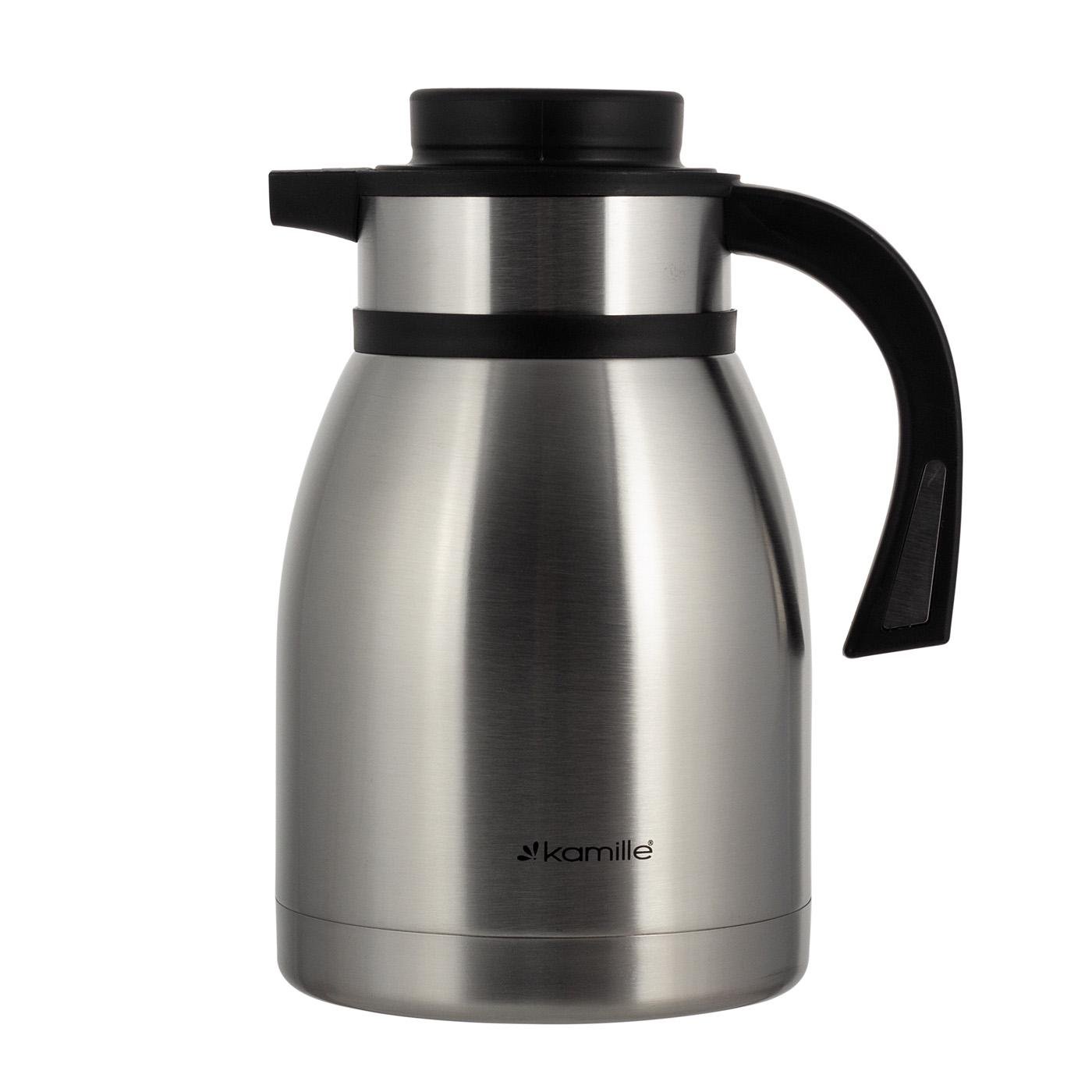 Термос конференция Kamille KM-2221 из нержавеющей стали 1500 мл с пластиковой крышкой и ручкой Сталь (150-84-2221)