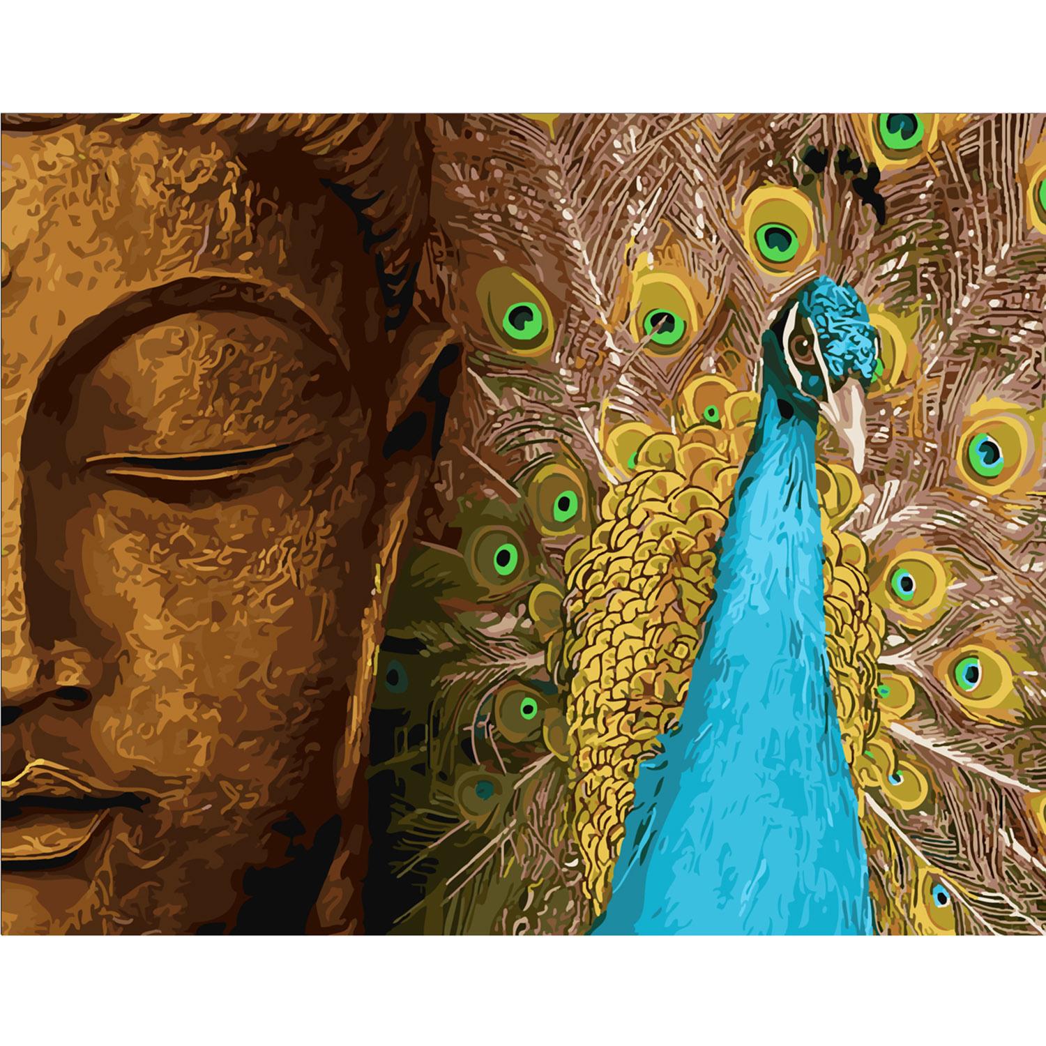 Картина по номерам Strateg Павлин и божество 40х50 см (SY6233)