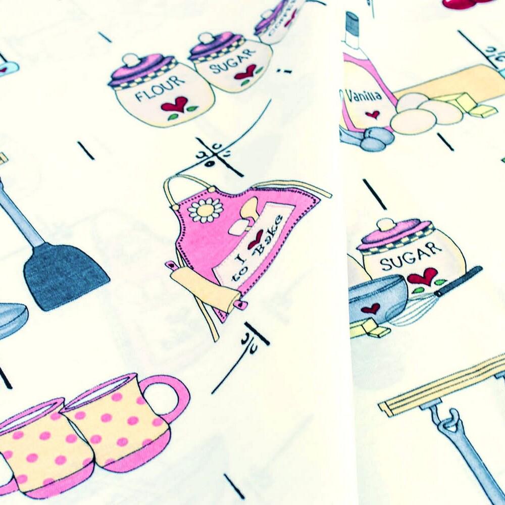 Тканина декоративна Кухня V-3 з водовідштовхувальним просоченням Молоко (10628)