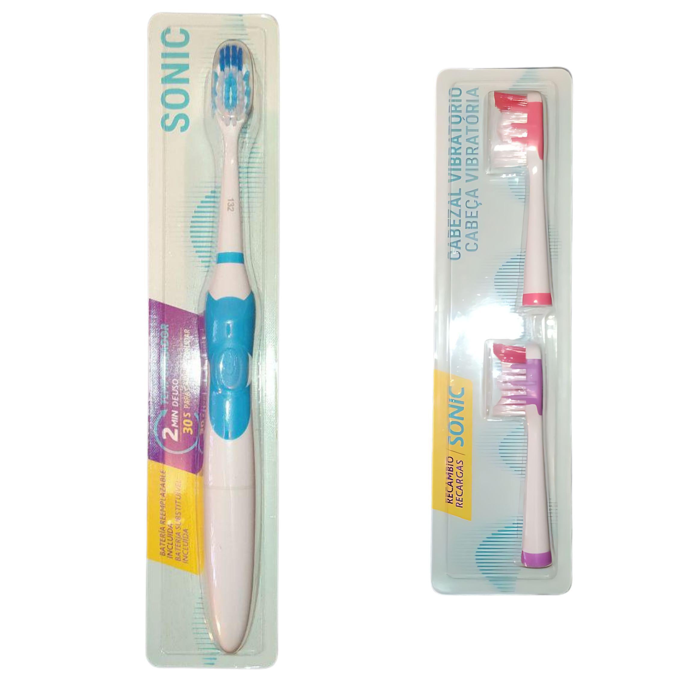 Зубная электрическая щетка SONIC с запасными насадками 2 шт. Синий