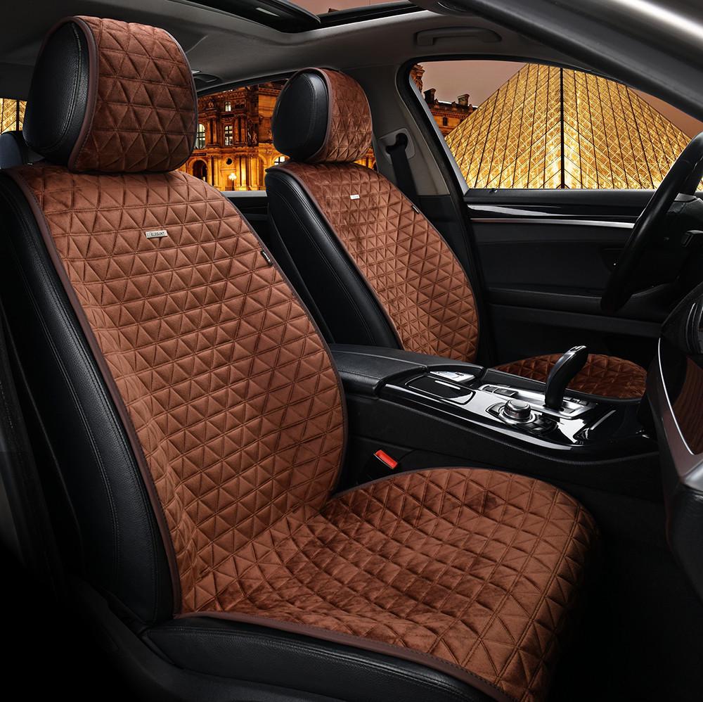 Накидки на передні сидіння авто Elegant Milano EL 700 316 з алькантари Коричневий (2082938883) Накидки на передні сидіння авто Elegant Milano EL 700 316 з алькантари Коричневий (2082938883)