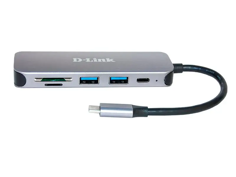 Адаптер мультипортовий USB USB Type-C D-Link DUB-2325 2xUSB3,0 1xUSB-C 1xSD 1xmicroSD Grey