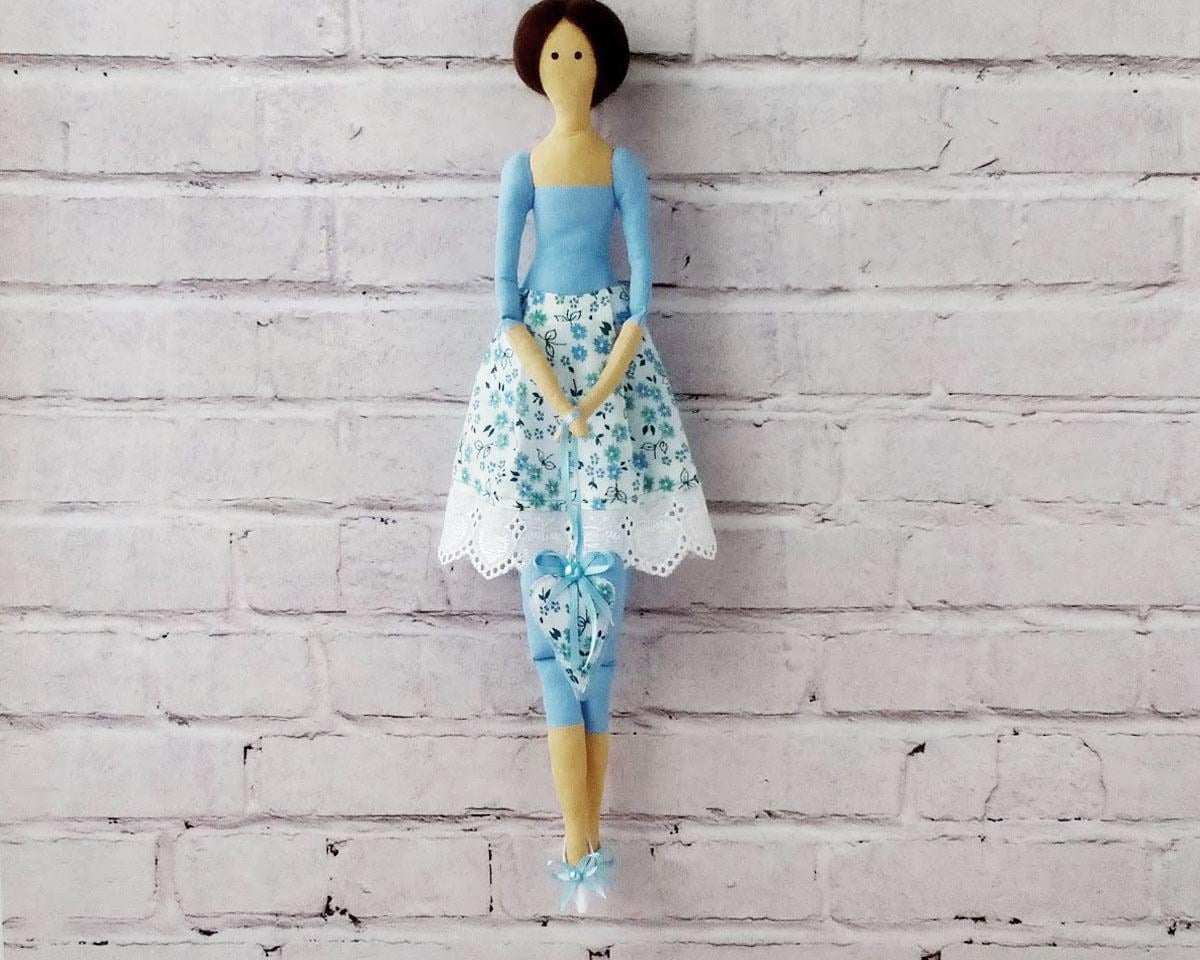 Интерьерная кукла в стиле тильда в платье Голубой (1335008830)