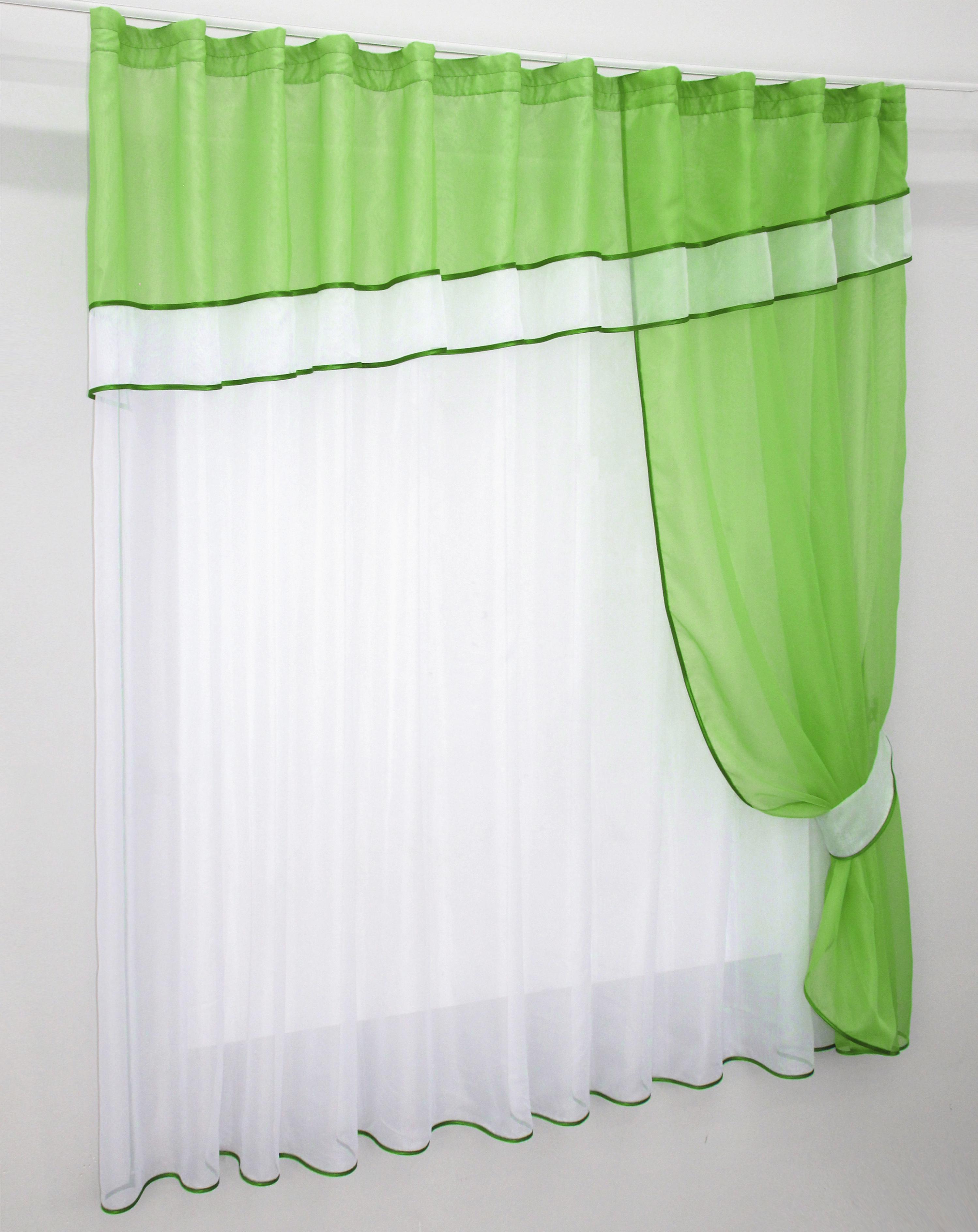 Занавеска кухонная VR-Textil № 018к с ламбрекеном 280х170 см Салатовый/Белый (50-596) - фото 2 Занавеска кухонная VR-Textil № 018к с ламбрекеном 280х170 см Салатовый/Белый (50-596) - фото 2
