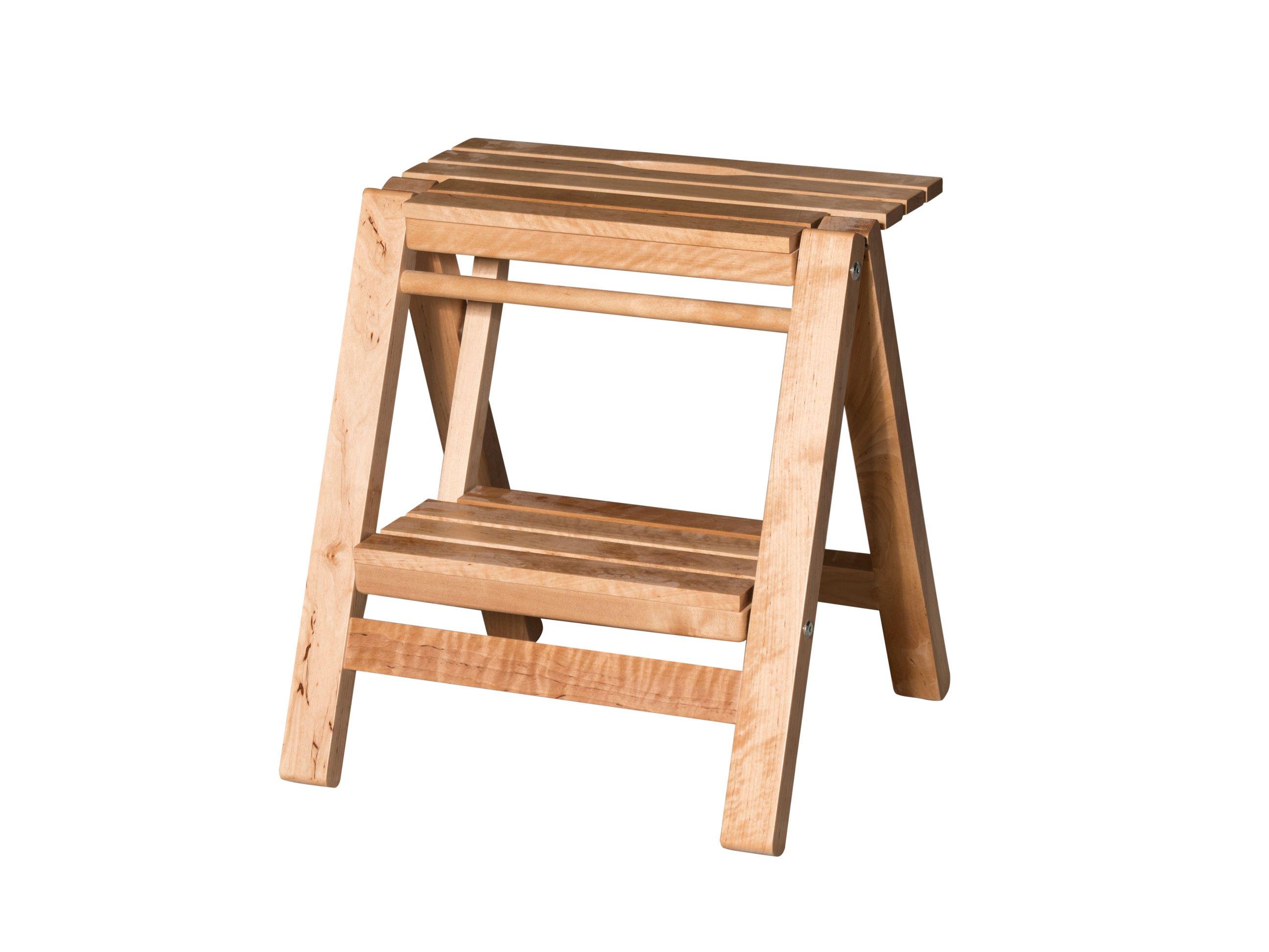 Табурет-лестница Евродом 2в1 из натурального дерева Прозрачный