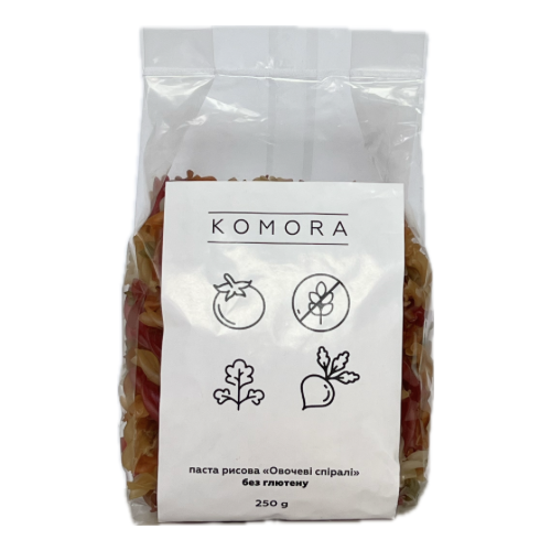 Макарони рисові KOMORA Овочеві спіралі 250 г