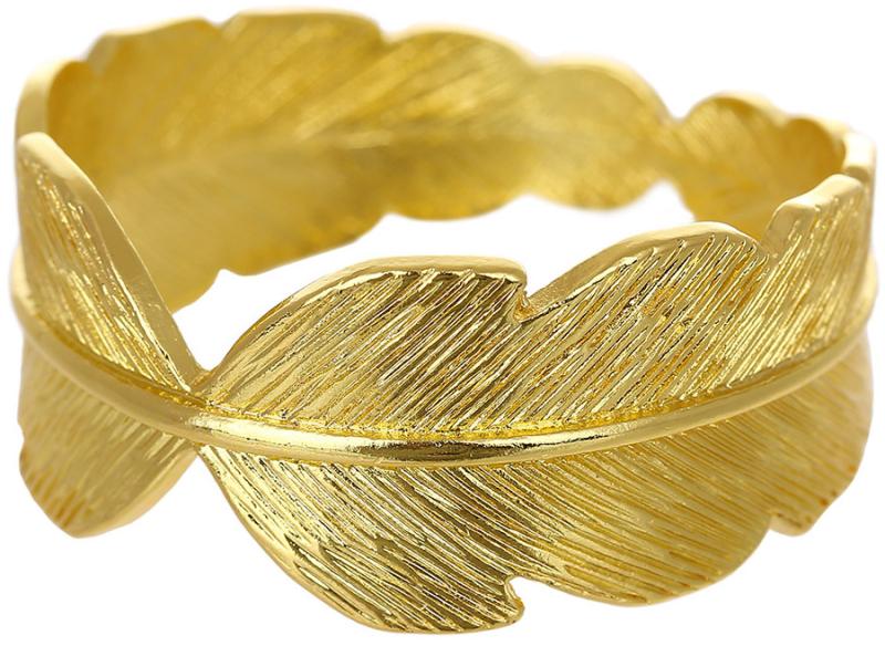 Комплект кілець для серветок лист 6 шт. 4,5 см Золотий