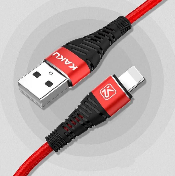 USB кабель Kaku KSC-298 USB-Lightning 1 м Red (1253067421) - фото 2