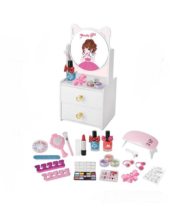 Детский набор стилиста ToyCloud 769-2 трюмо в виде котика/косметика 21 предмет (40420)