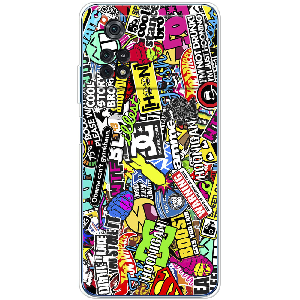 Чехол BoxFace Poco M4 Pro 4G Multicolored Inscriptions Прозрачный силикон (44475-up880-44475)