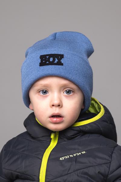 Шапка детская для мальчиков Бой DV300 без подкладки 44-48 см Голубой