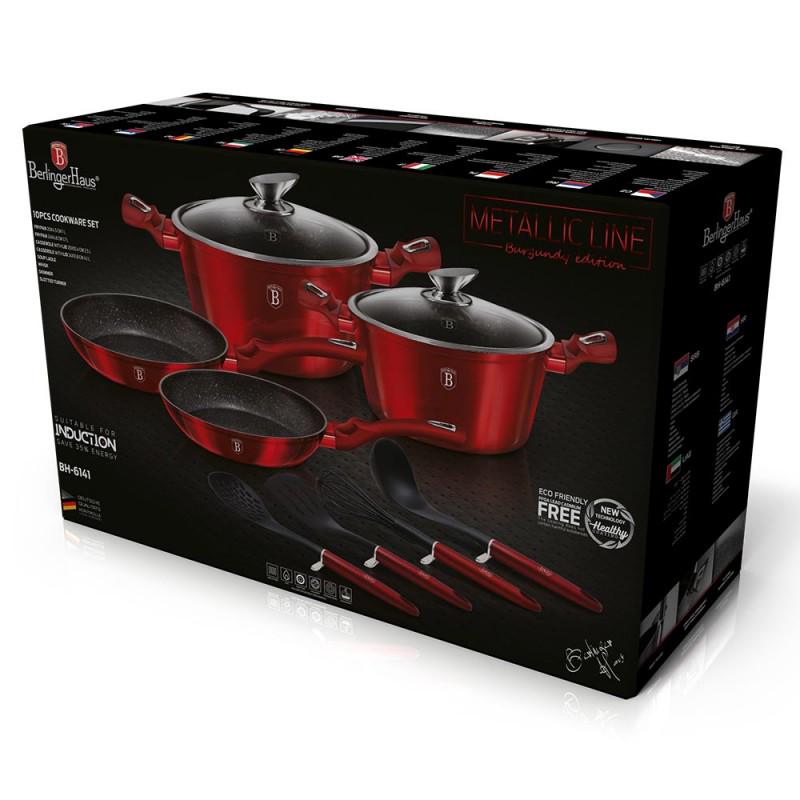 Комплект посуду Berlinger Haus Burgundy Metallic Line BH6141 10 пр. (111831) - фото 2 Комплект посуду Berlinger Haus Burgundy Metallic Line BH6141 10 пр. (111831) - фото 2