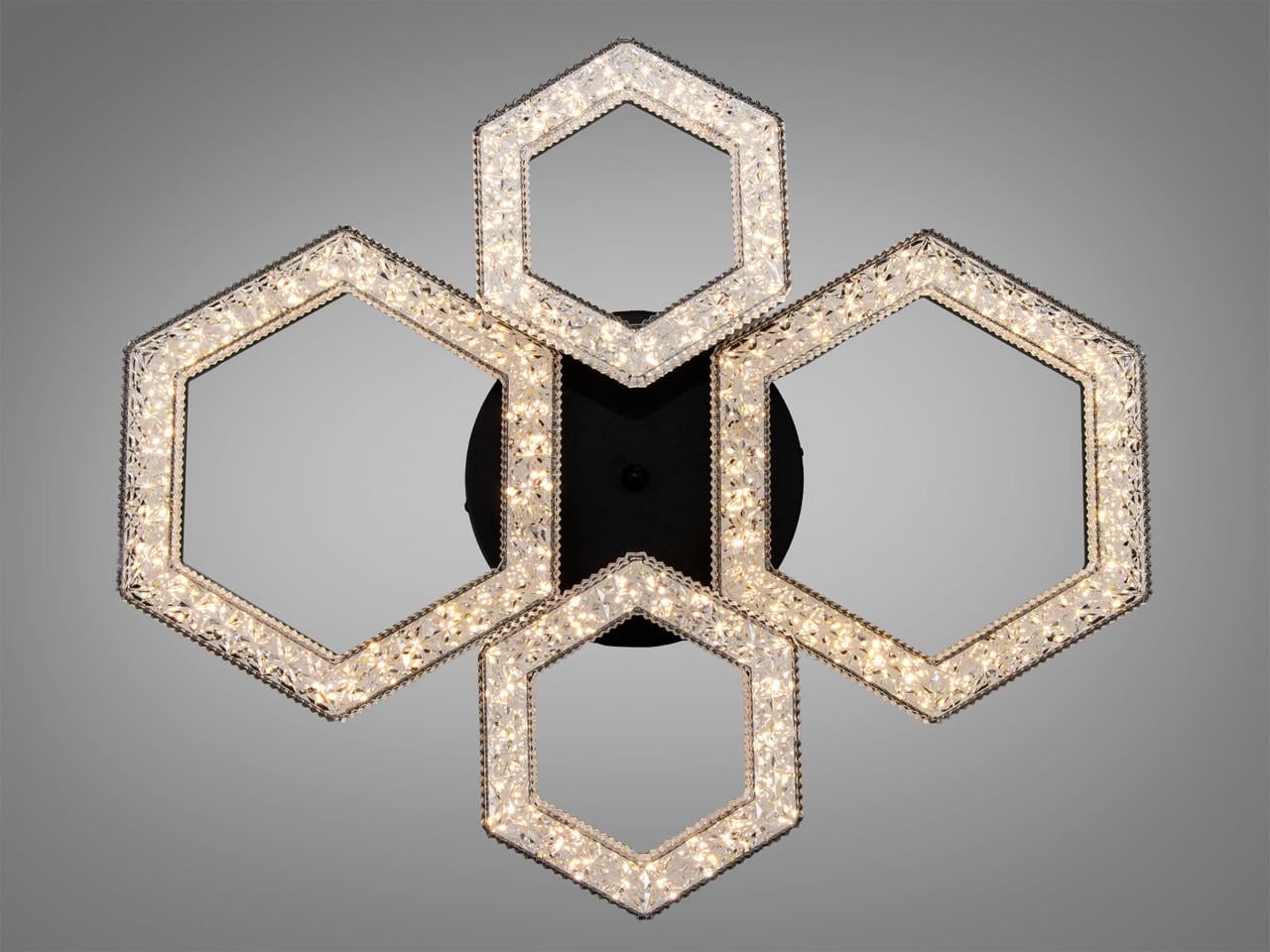 Люстра светодиодная потолочная для гостиной 6653/2+2BK 54 Вт с пультом Черный (2971349556) Люстра светодиодная потолочная для гостиной 6653/2+2BK 54 Вт с пультом Черный (2971349556)